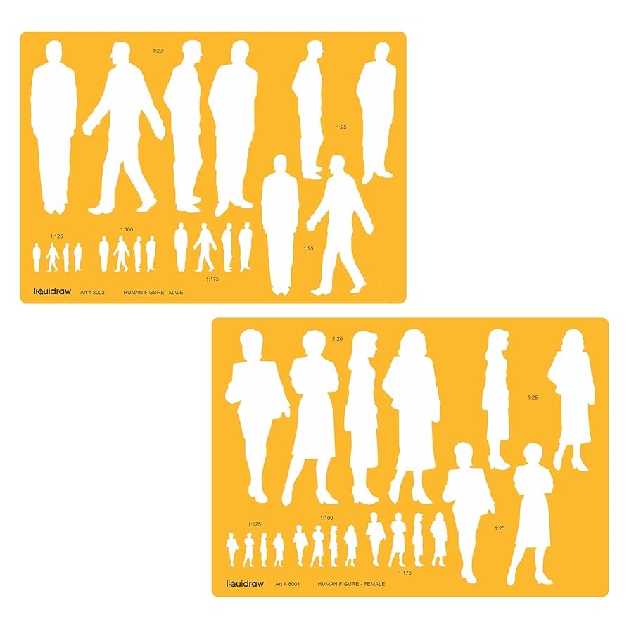 Amazon Liquidraw Human Figure Template Stencil Male U0026 Female 