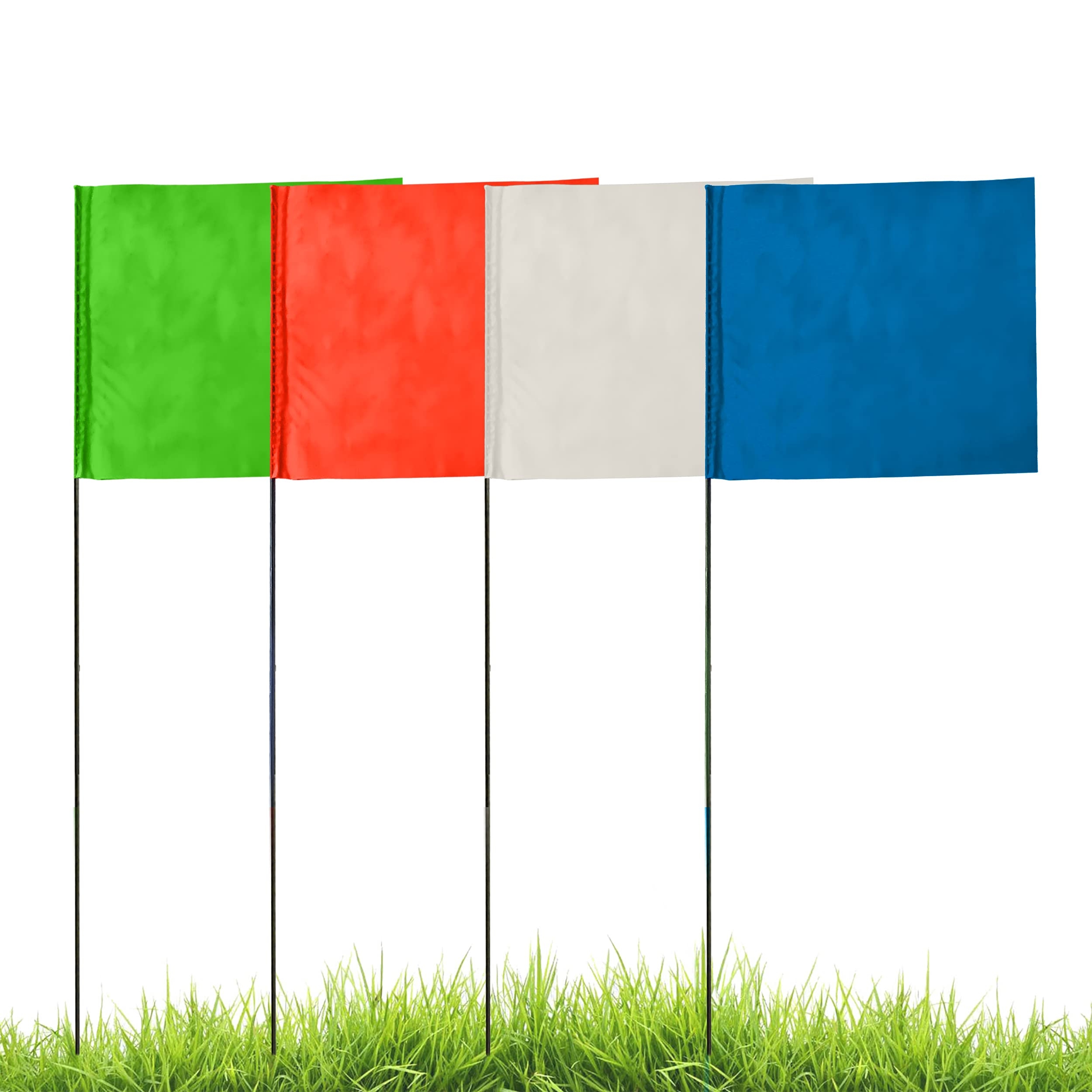 Amazon Marking Flags100 Pack 4x5x15 Inch Wire 4 Color Pack Orange White Blue U0026 Green Utility Flags Survey Flags Multi Color Pack Non Rust Wire Lawn Stakes For Irrigation Small Flags