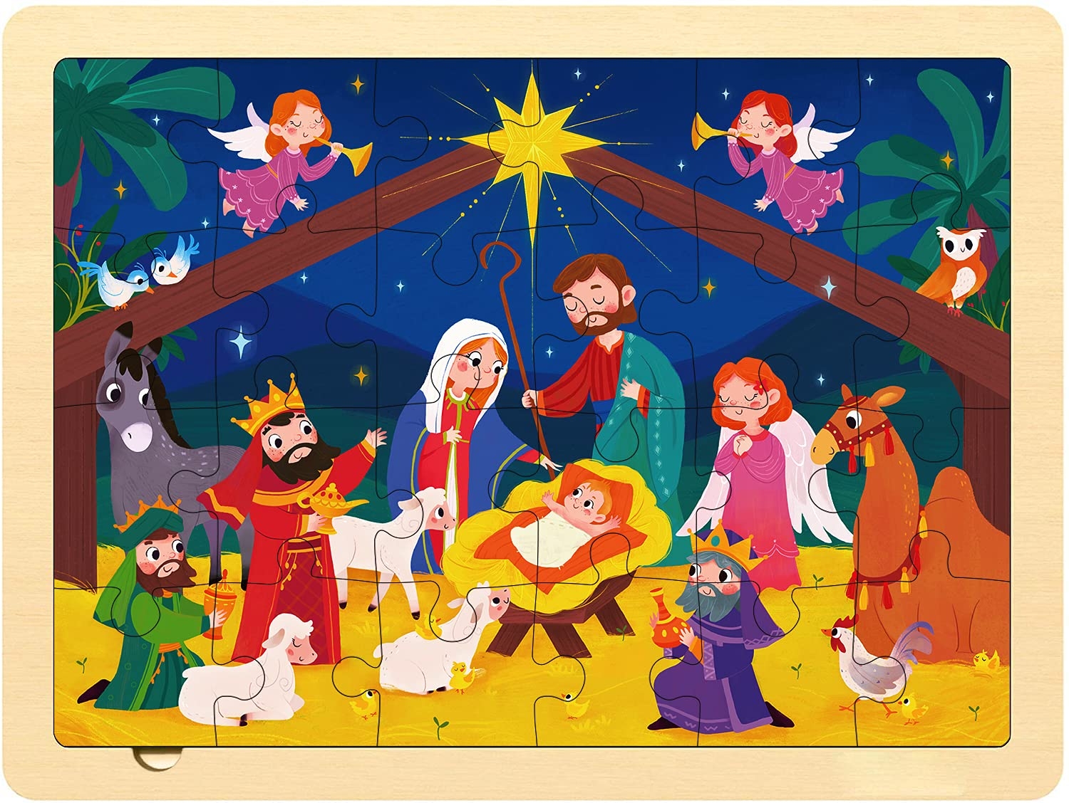 Amazon Nativity Scene Kids 24 Piece Puzzle For 3 Year Old Worksheets Library
