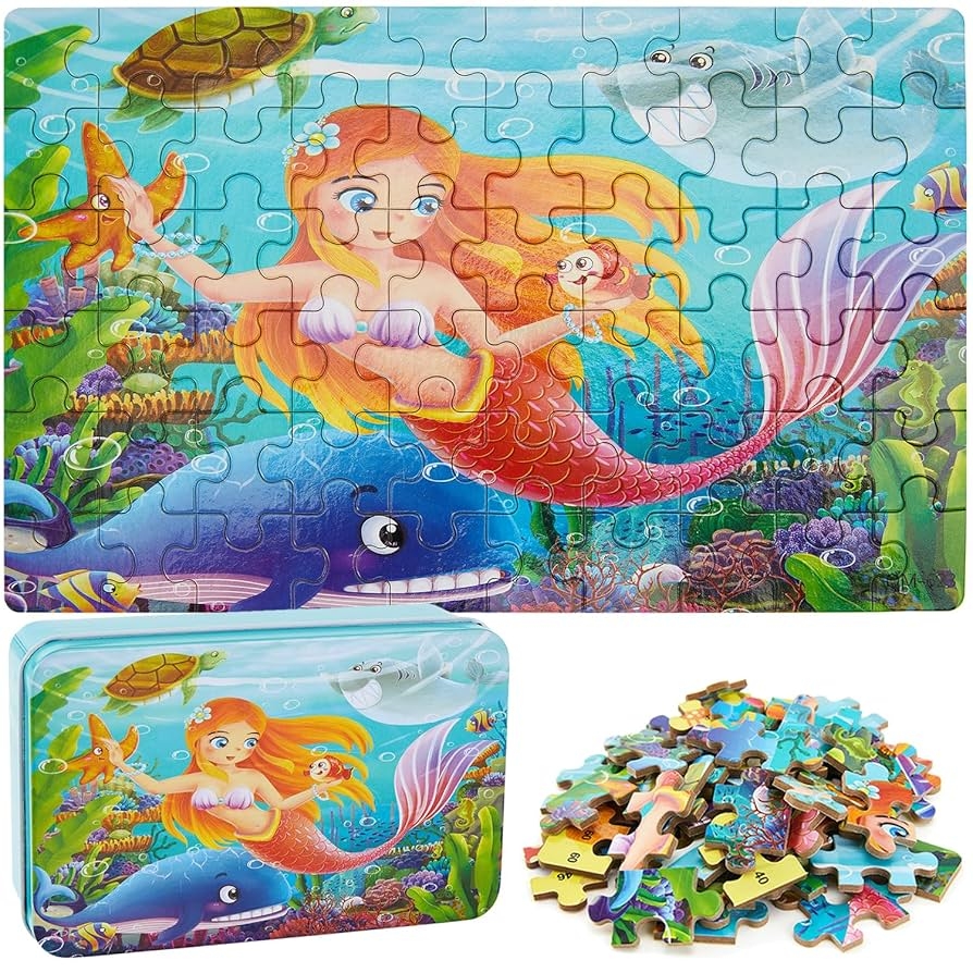 Amazon Paperstory Mermaid Wood Puzzles For Kids Ages 3 5 60 
