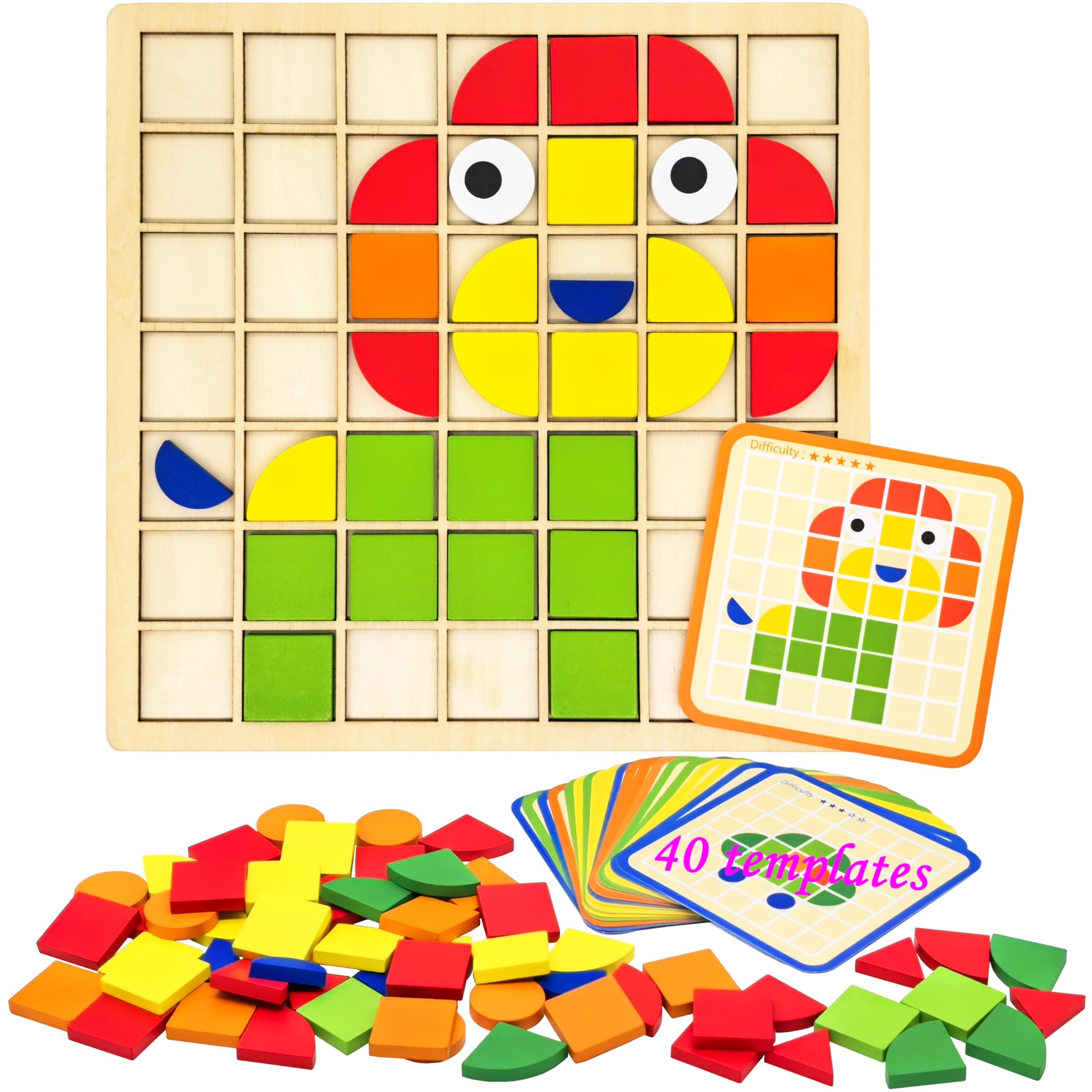 Amazon PHIELEY Activities For Dementia Patients 96 Pieces Wooden Puzzle Games For Seniors Colorful Shape Pattern Alzheimers Products For 