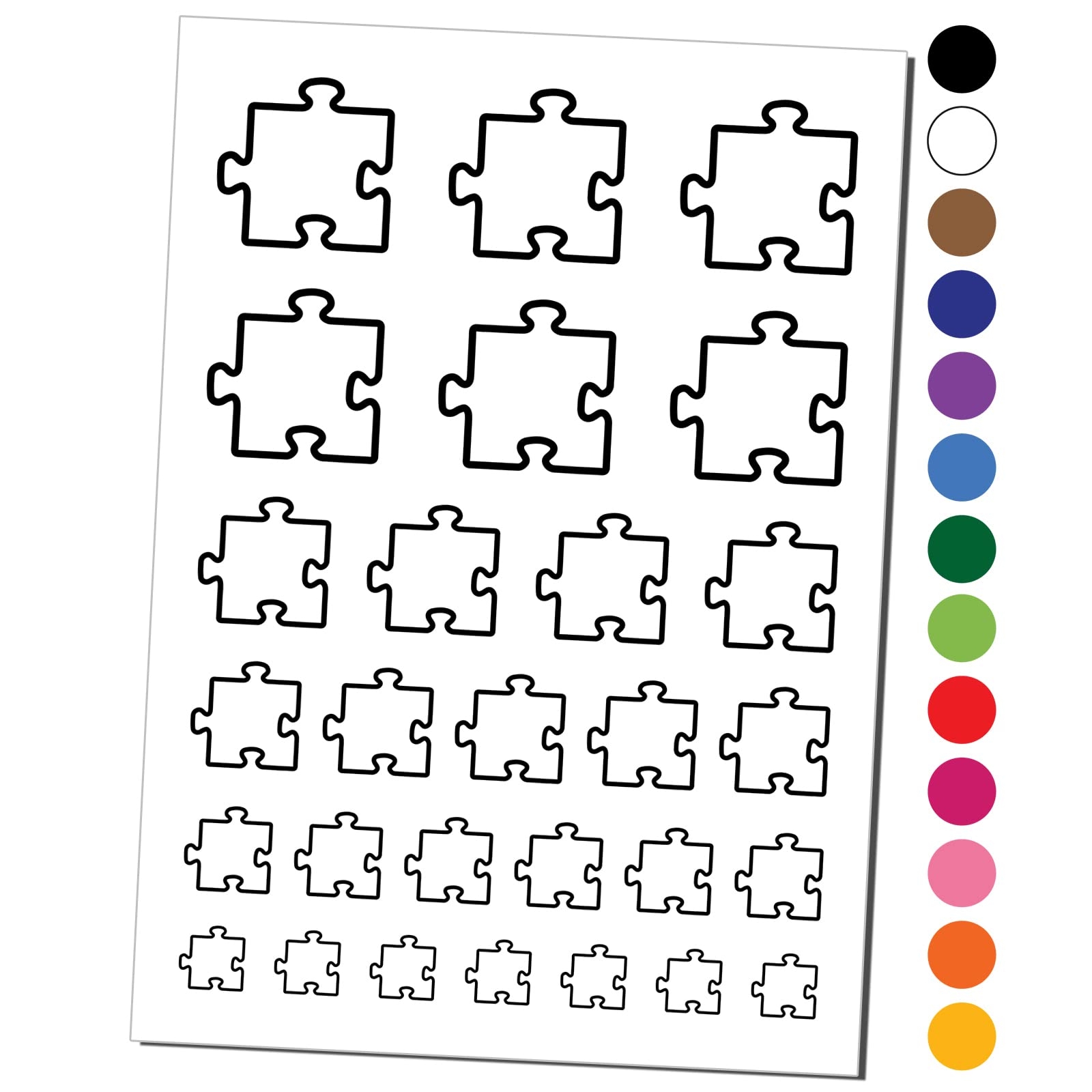 Amazon Puzzle Piece Outline Temporary Tattoo Water Resistant Fake Body Art Set Collection Black One Sheet Beauty U0026 Personal Care
