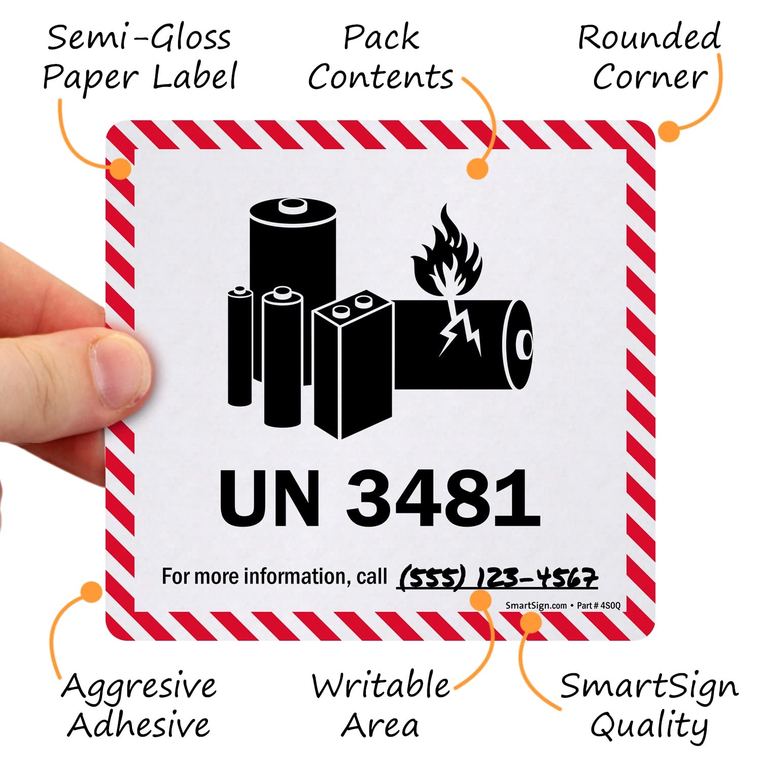 Amazon SmartSign Pack Of 250 UN 3481