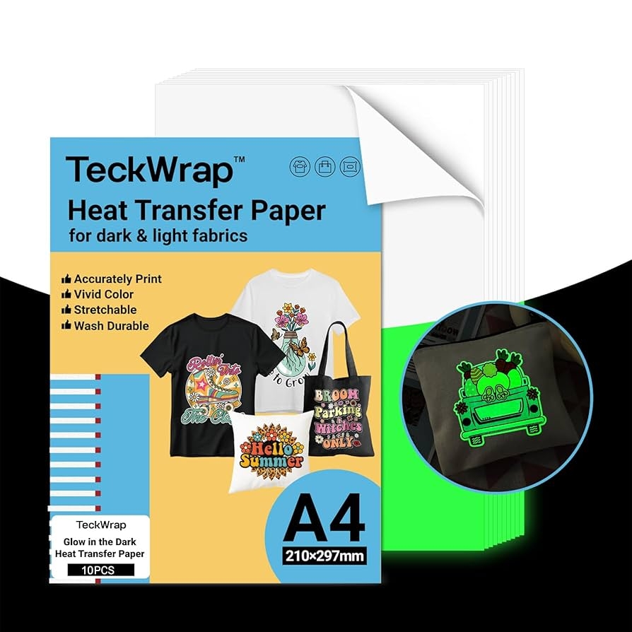 Amazon TECKWRAP Printable Heat Transfer Paper For T Shirts 10 Sheets 8 3