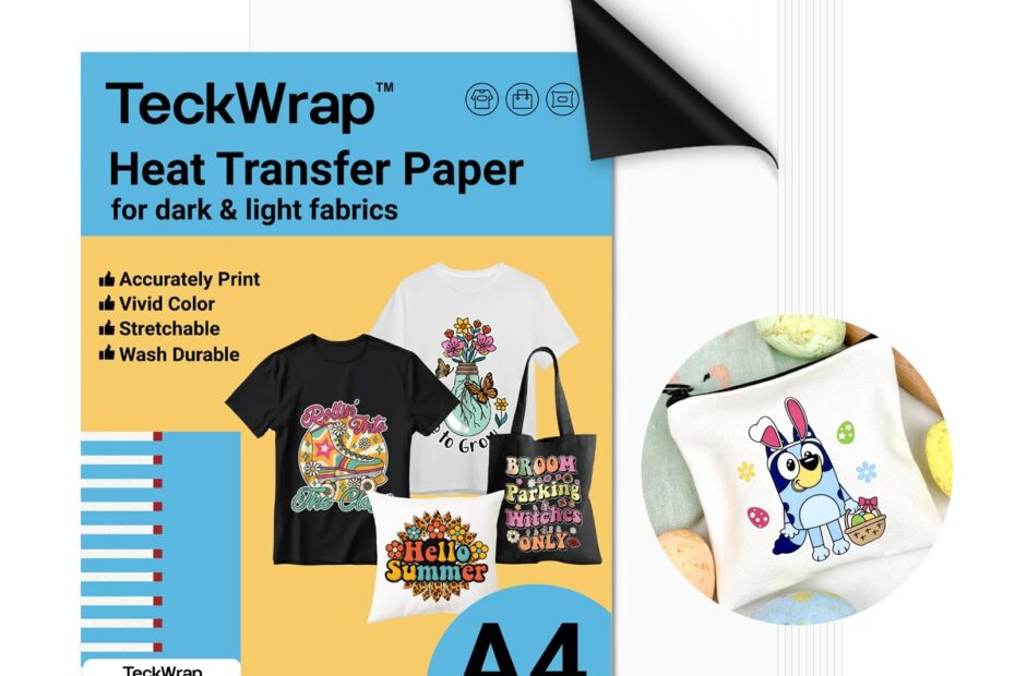 Amazon TECKWRAP Printable Heat Transfer Paper For T Shirts 15 Sheets 8 3