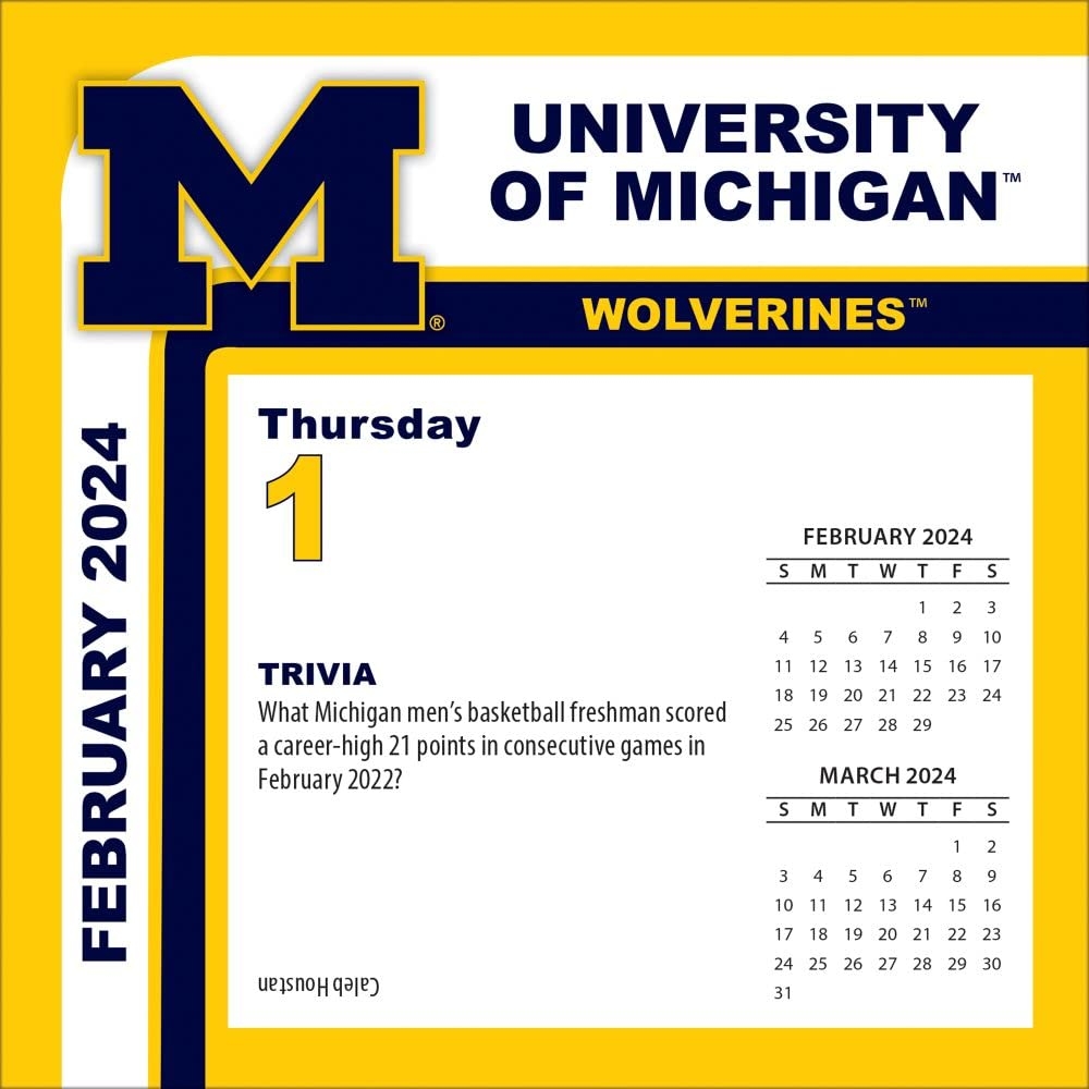 Amazon Turner Sports Michigan Wolverines 2024 Box Calendar 