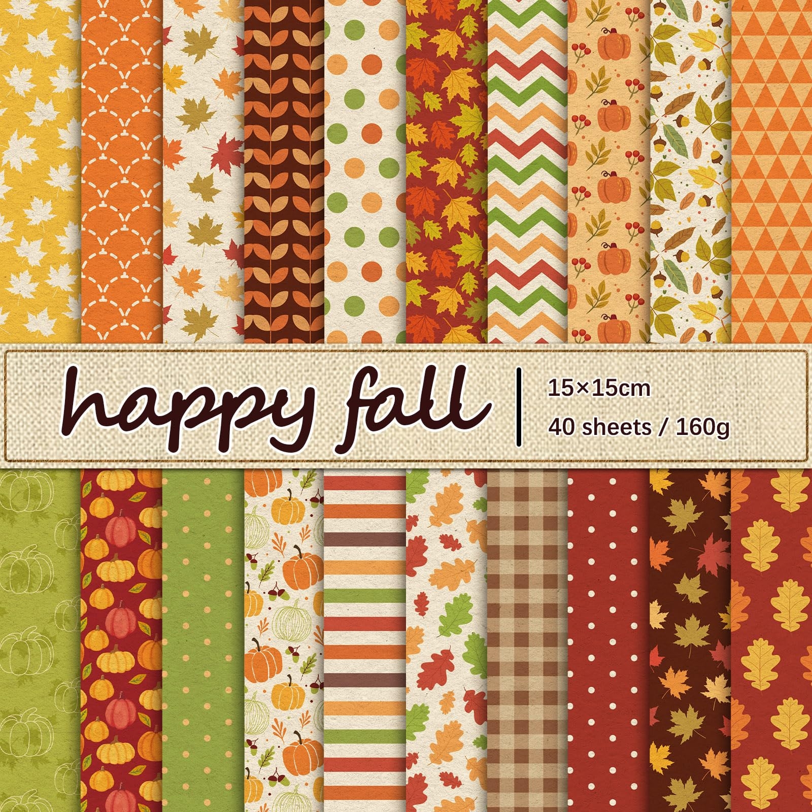 Amazon Whaline 40 Pcs Fall Pattern Paper Autumn Leaves Pumpkin Plaid Waves Scrapbook Paper Colorful Double Sided Decorative DIY Art Craft Paper 