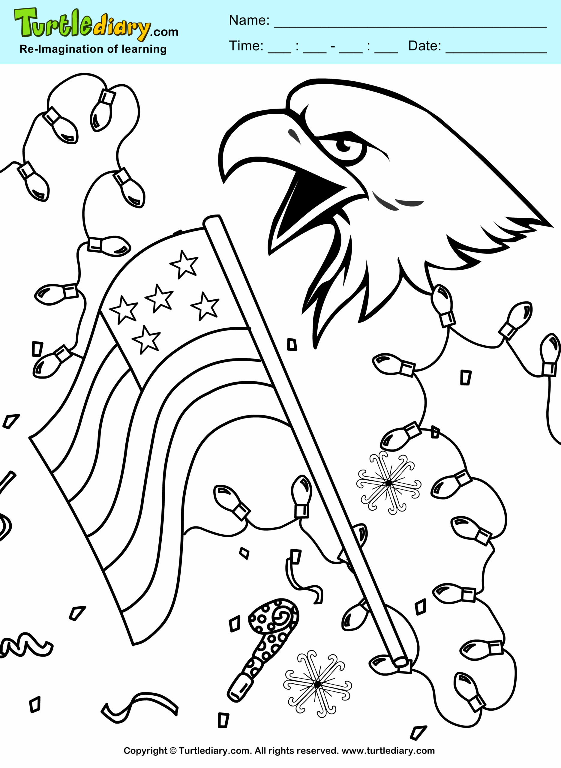 us flag coloring page