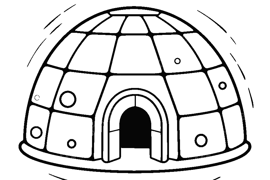An Igloo Outline Template For You To Print Out Sketch Drawing