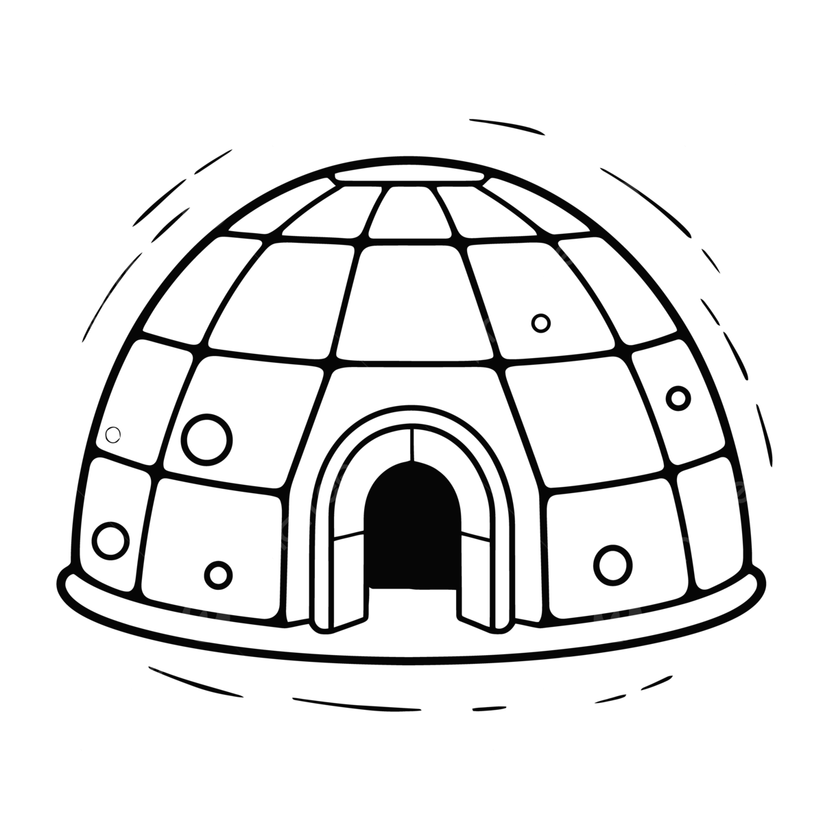 An Igloo Outline Template For You To Print Out Sketch Drawing 