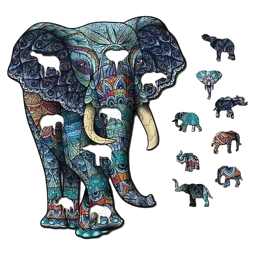 Animal Shape Wooden Puzzle Elephant Unique Shape Puzzle Pieces For Adults And Children Irregular And Unique Wooden Puzzle Mysterious Animals Wooden Jigsaw Animal Puzzle Family Play Collection Amazon nl Toys U0026 Games