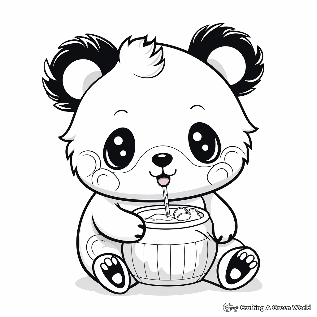 Animals Drinking Boba Coloring Pages Free U0026 Printable 