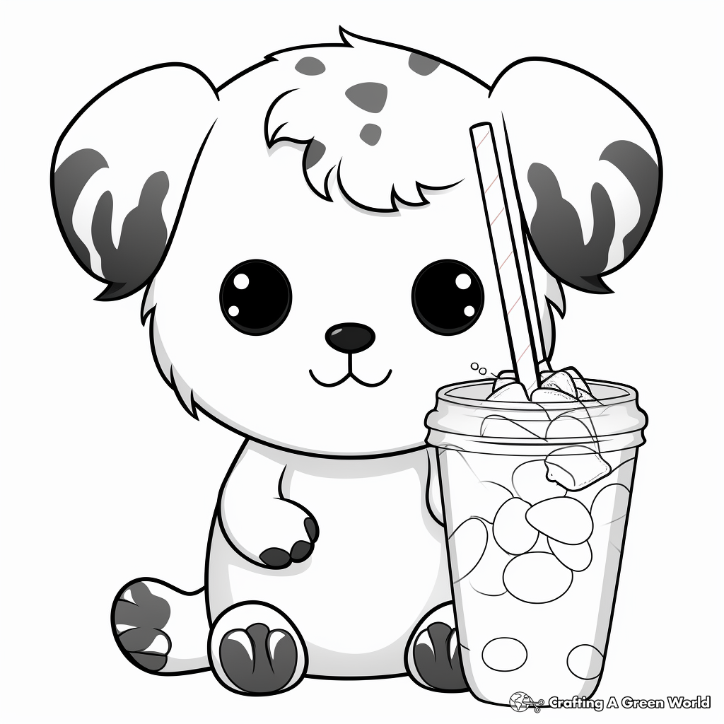 Animals Drinking Boba Coloring Pages Free U0026 Printable 