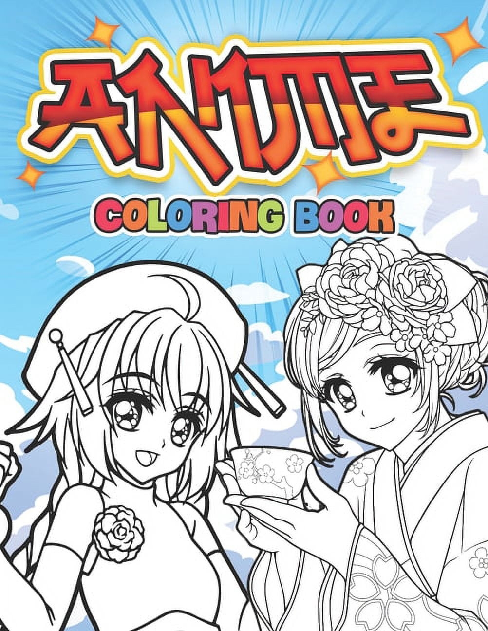 Anime Coloring Book 50 Pages Of Beautiful Characters To Color Walmart