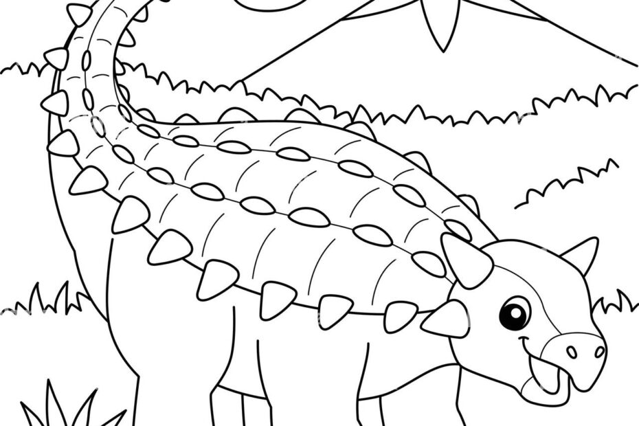Ankylosaurus Coloring Page For Kids Stock Vector Image U0026 Art Alamy