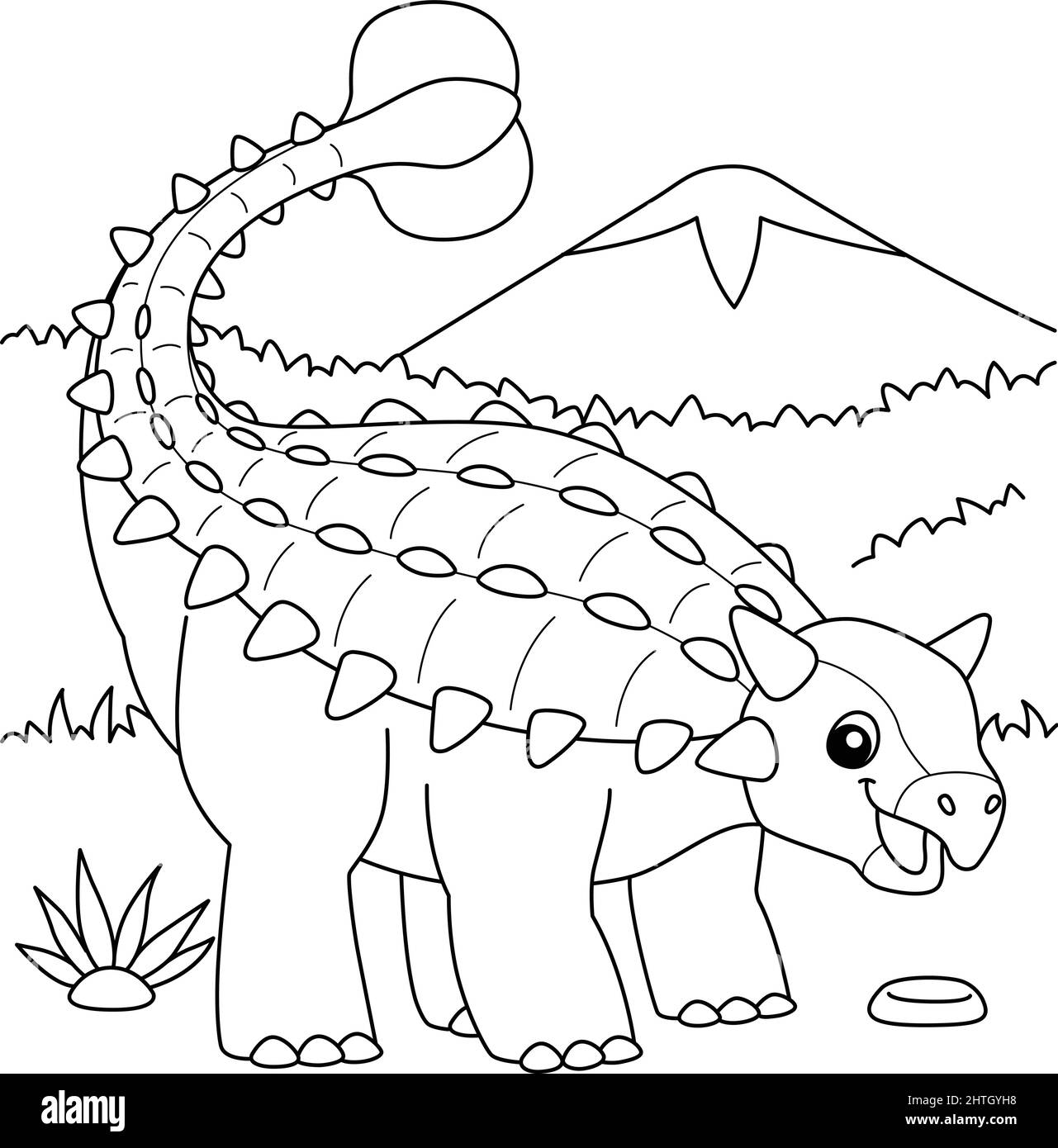 Ankylosaurus Coloring Page For Kids Stock Vector Image U0026 Art Alamy