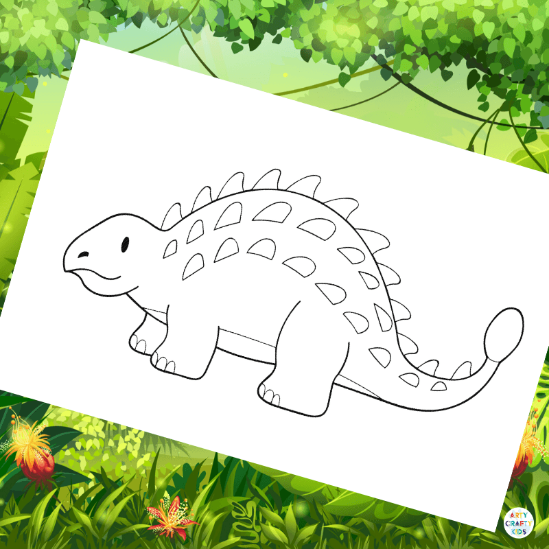 Ankylosaurus Colouring Page Arty Crafty Kids