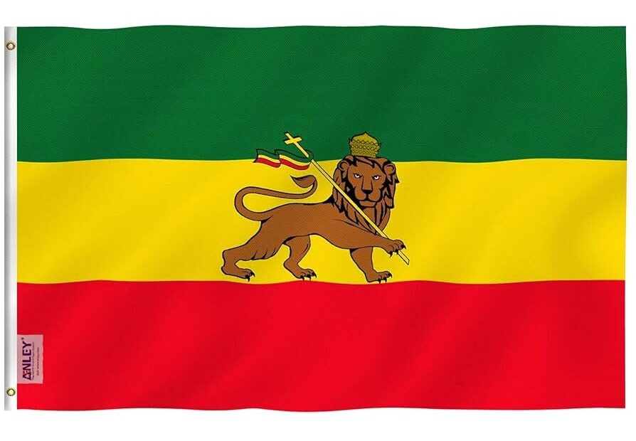 Anley Fly Breeze 3x5 Foot Ethiopia Flag With Lion Vivid Color And Fade Proof Canvas Header And Double Stitched Ethiopian Lion Of Judah Flags
