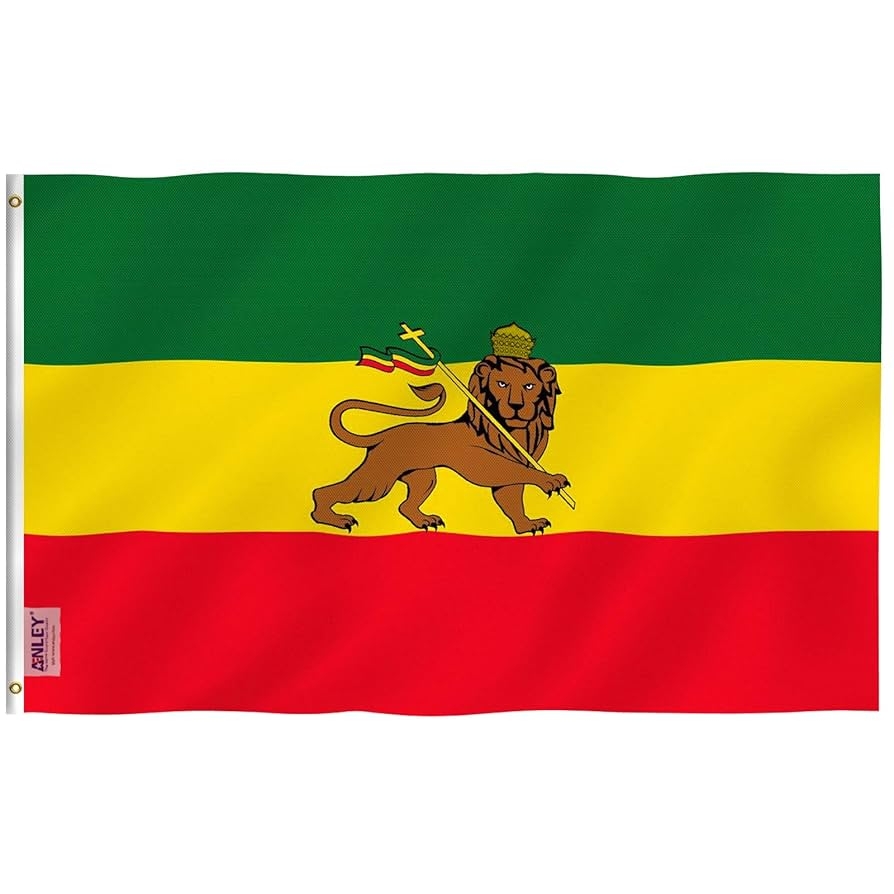 Anley Fly Breeze 3x5 Foot Ethiopia Flag With Lion Vivid Color And Fade Proof Canvas Header And Double Stitched Ethiopian Lion Of Judah Flags 
