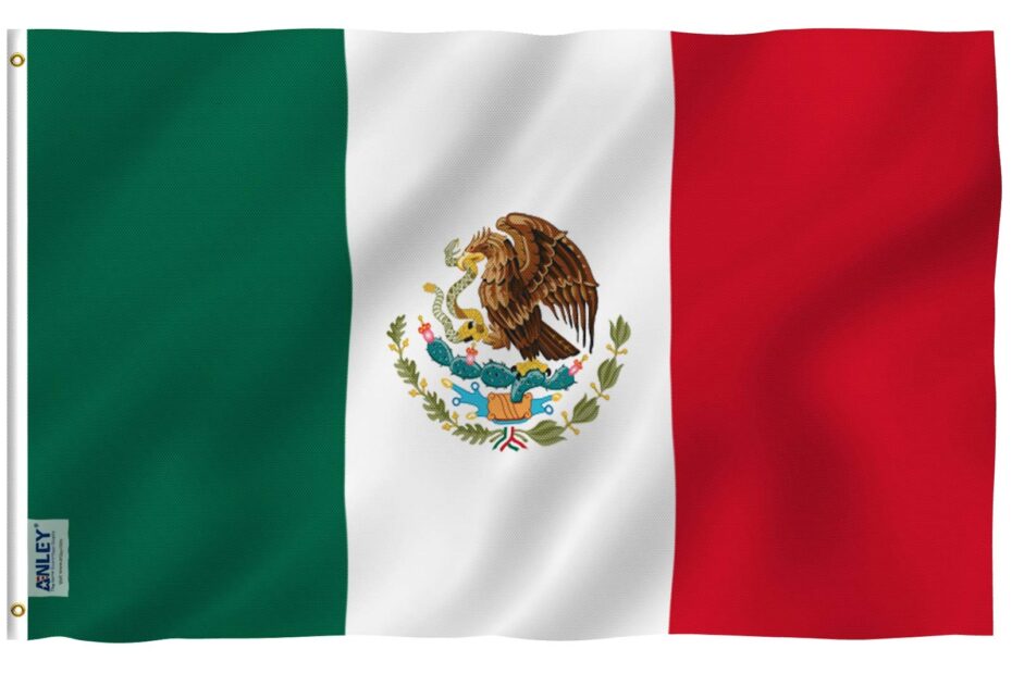 ANLEY Fly Breeze 3x5 Foot Mexico Flag Vivid Color And Fade Proof Canvas Header And Double Stitched Mexican MX National Flags Polyester With Brass Grommets 3 X 5 Ft Amazon co uk Garden