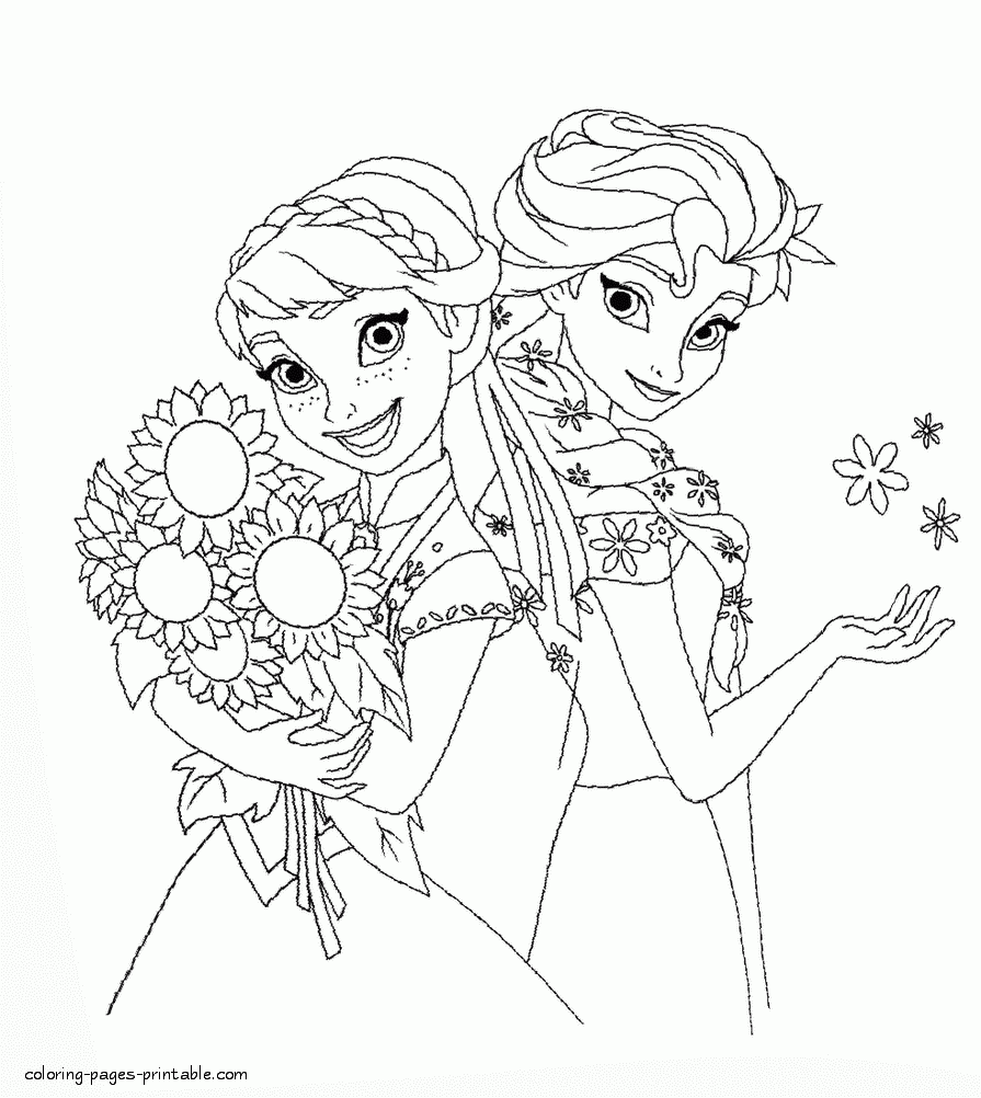 Anna And Elsa Coloring Pages COLORING PAGES PRINTABLE COM
