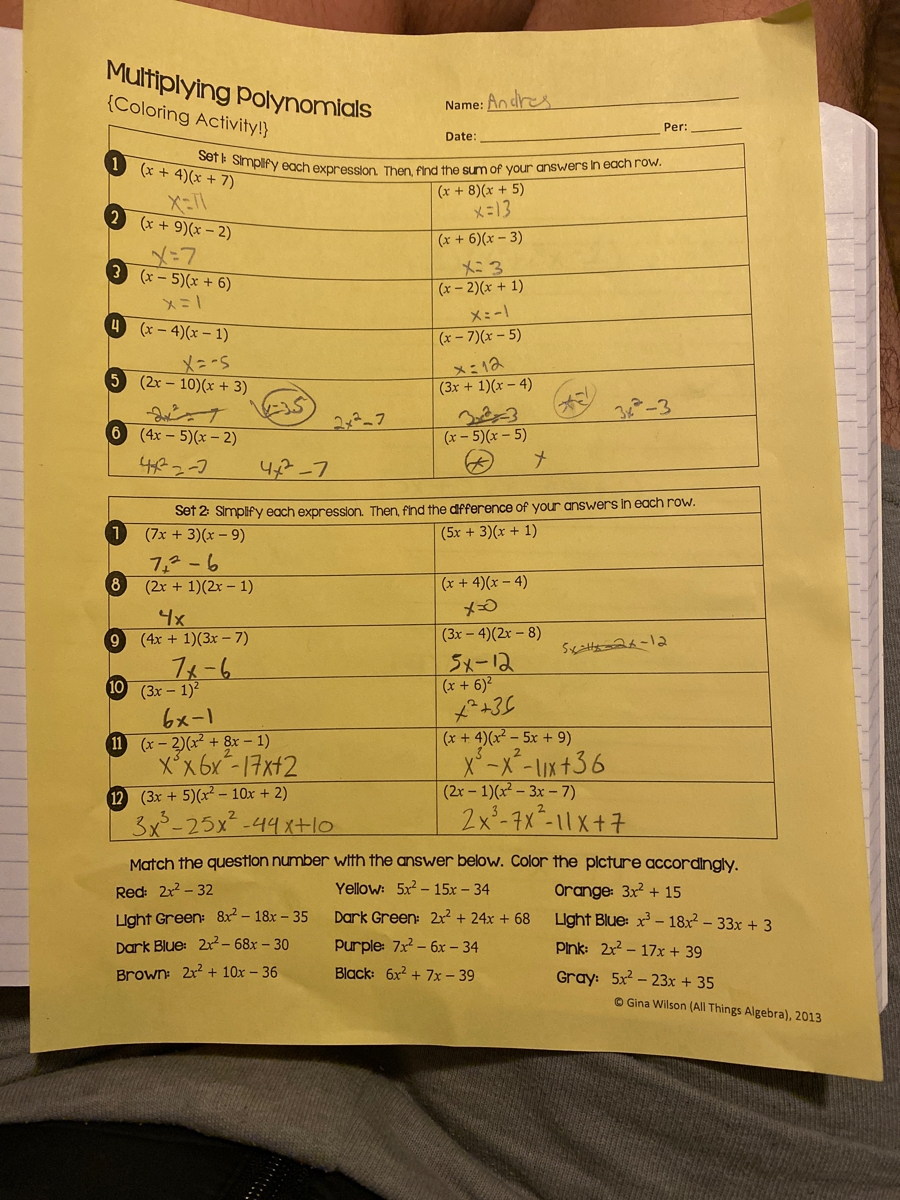 Answered Set Simplfy Each Expression Then Find The Sum Of Your Answers In Each Row Per Date 1 x 4 x 7 x 8 x 5 u003d13 2 x 9 x 2 x 6 x 3 Bartleby