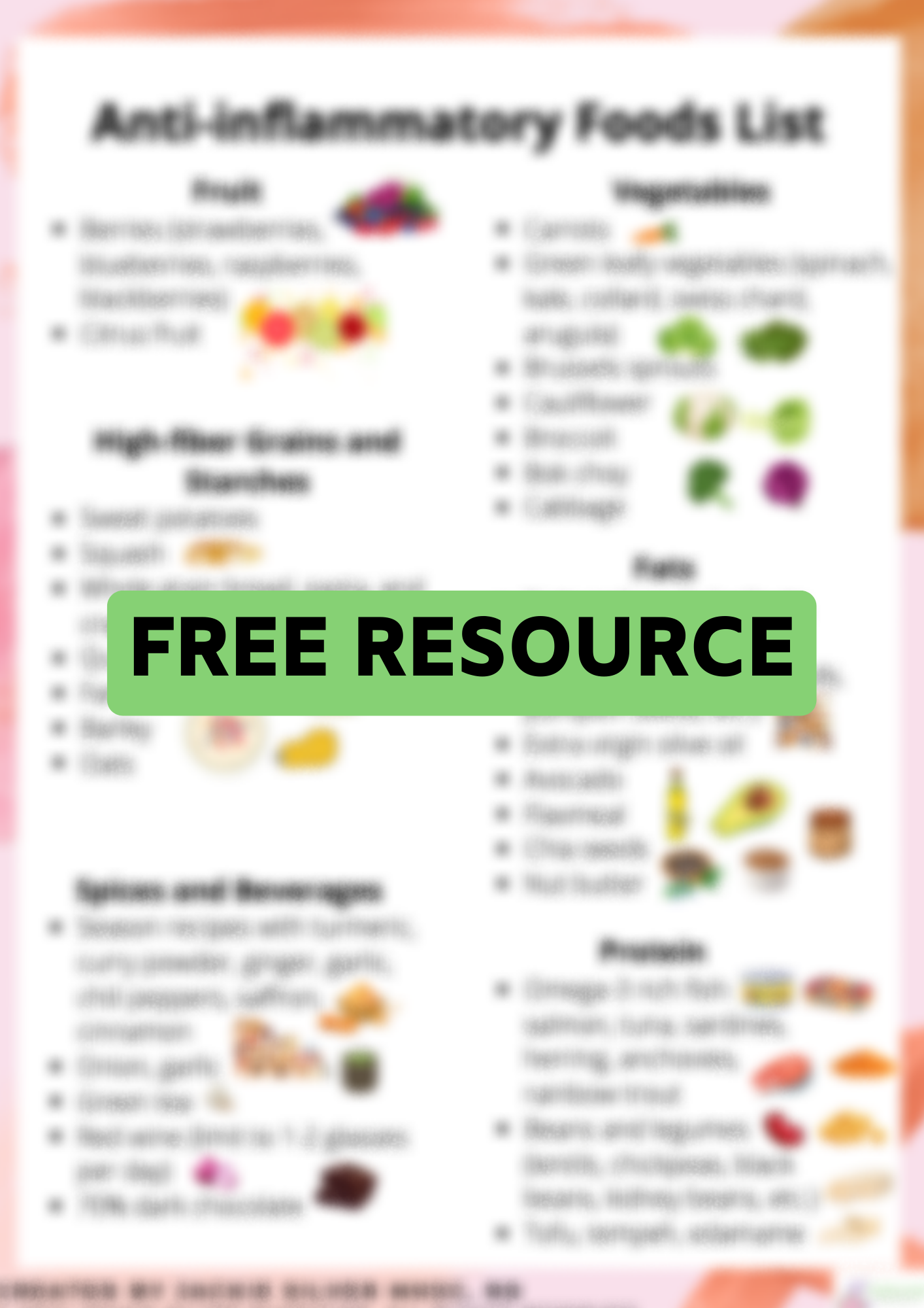 printable anti inflammatory diet