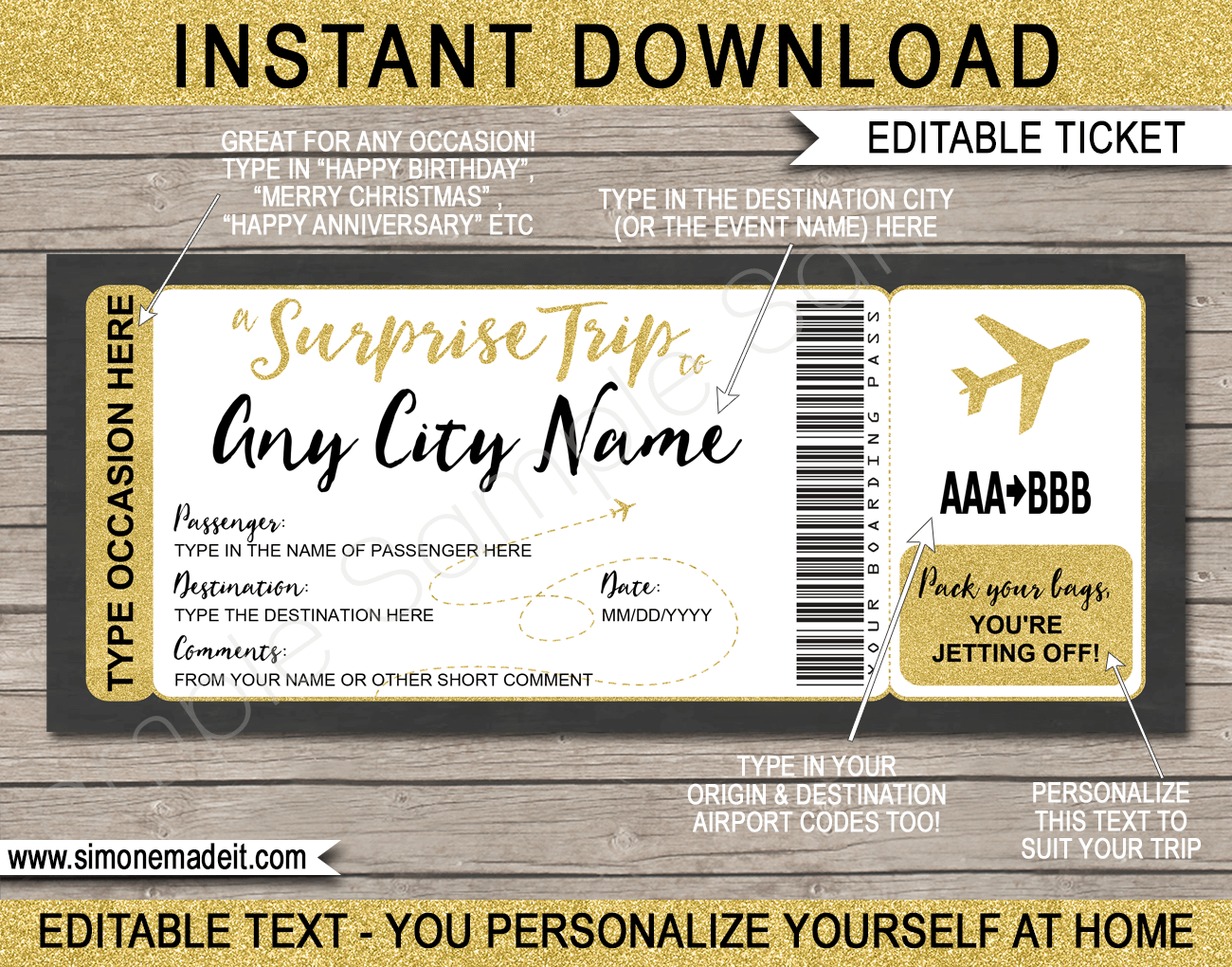 free printable airline ticket template