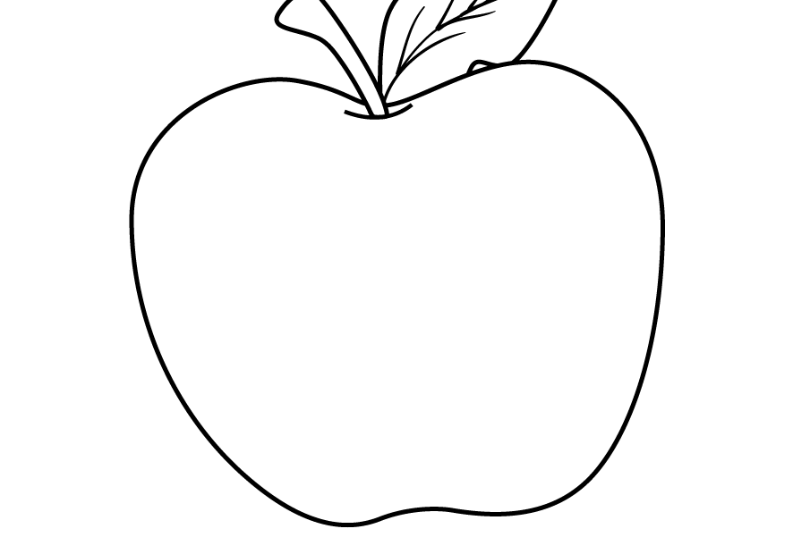 Apple Coloring Page Super Simple