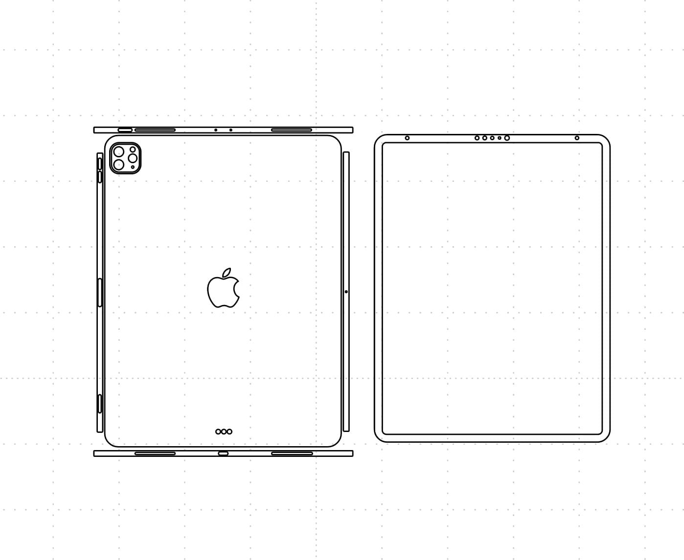 Apple IPad Pro 12 9 4th Generation 2020 Vector Cut File Skin Template