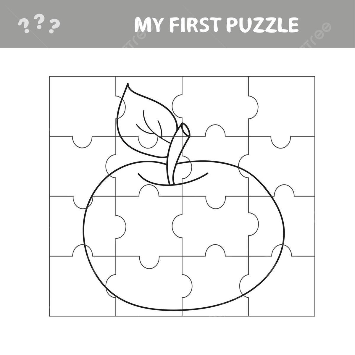 Apple Puzzle Game For Kids An Educational Worksheet To Develop 