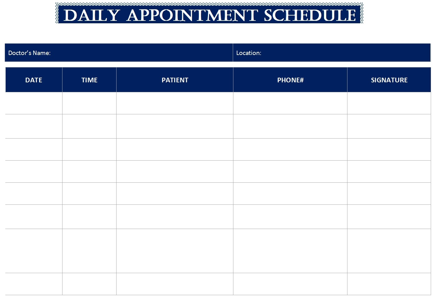 schedule for appointment template