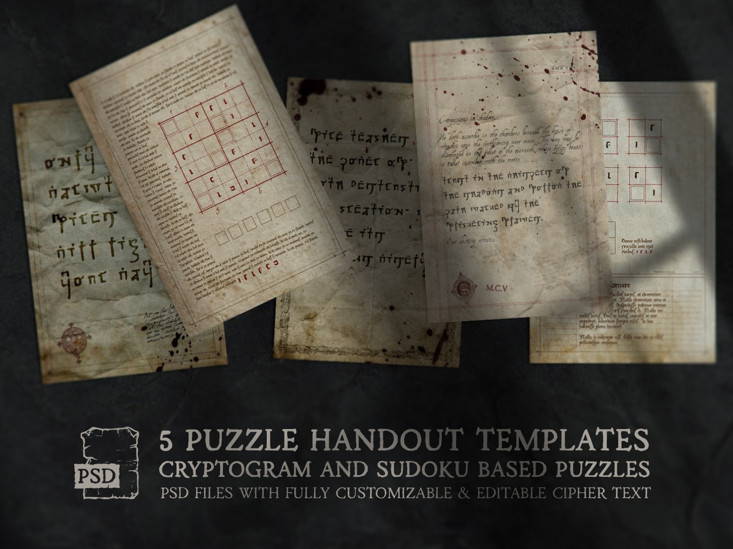 Arcane Cipher A Du0026D Cipher Font With Puzzle Templates Etsy