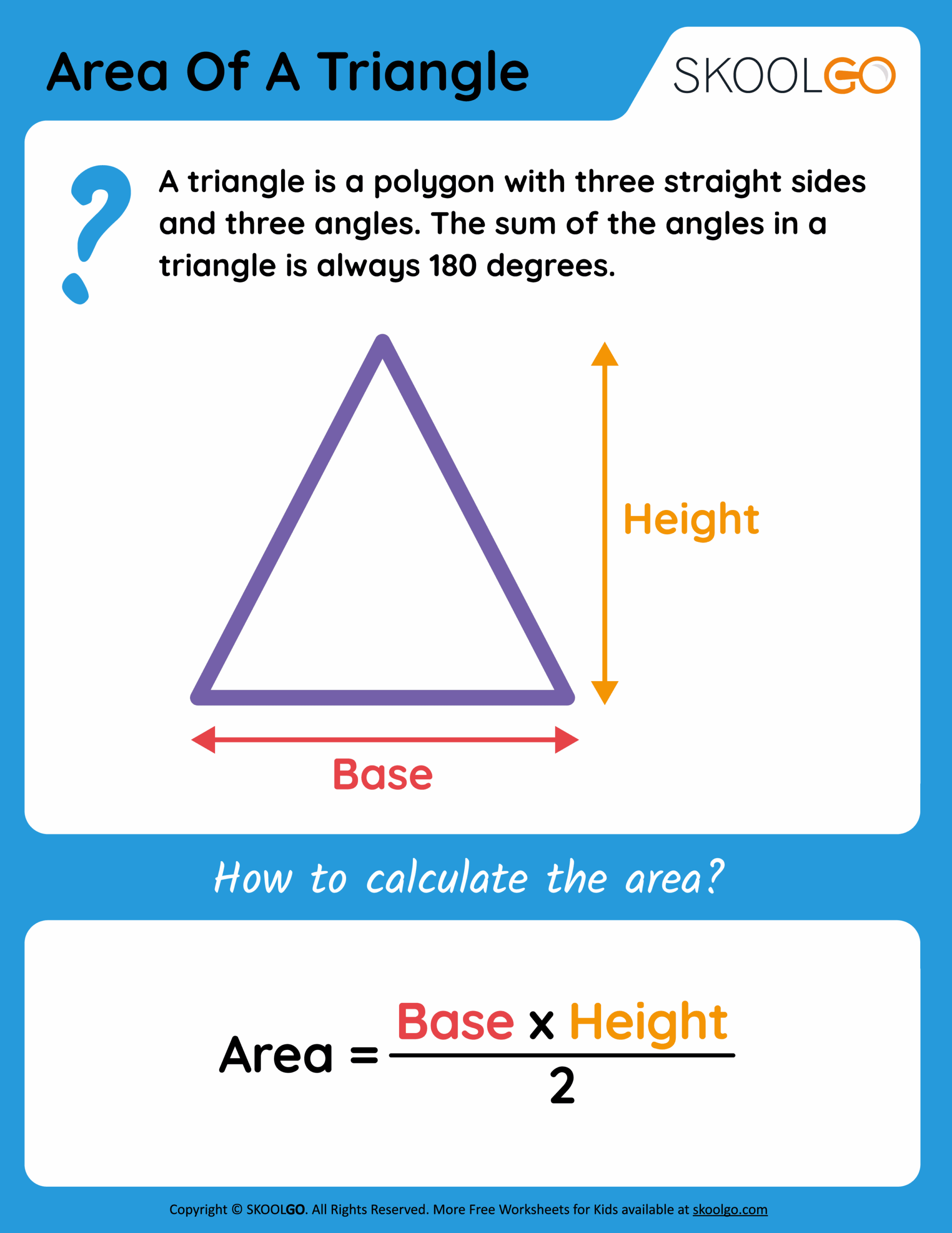 area of triangles worksheets
