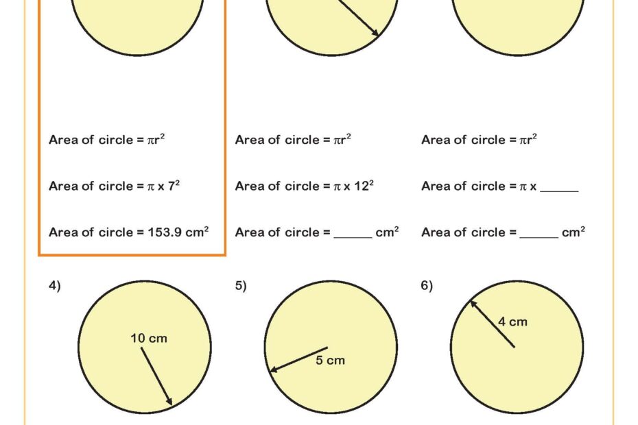 Area Of Circles Worksheet PDF Printable Geometry Worksheet