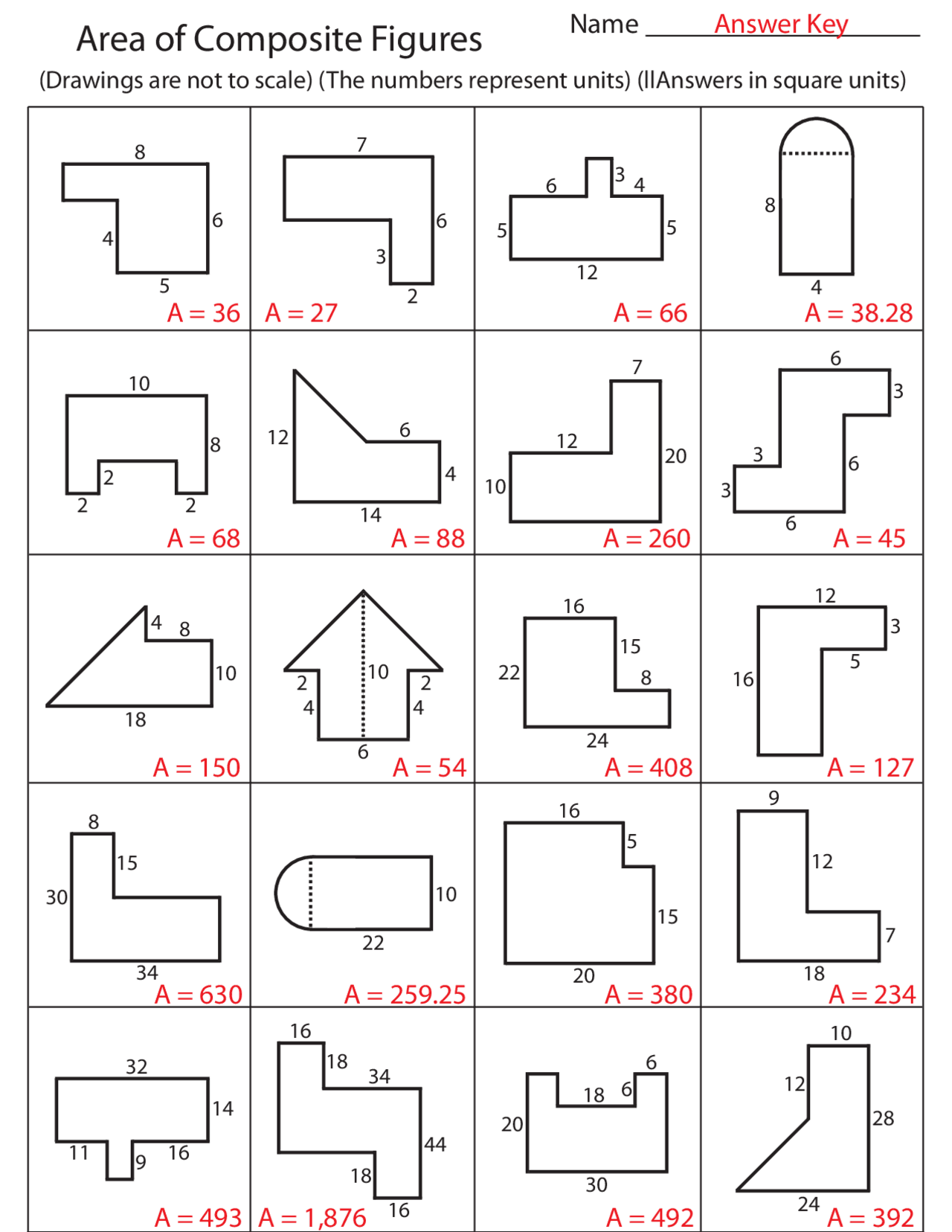 Area U0026 Perimeter Of Composite Figures Worksheet By Math In The Worksheets Library