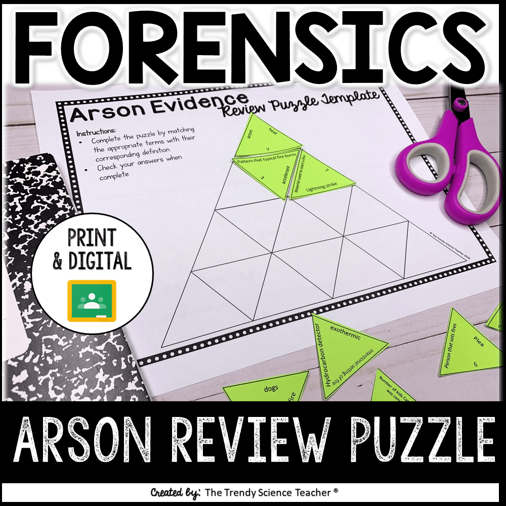 Arson Investigation Puzzle Activity For Forensics The Trendy Science Teacher