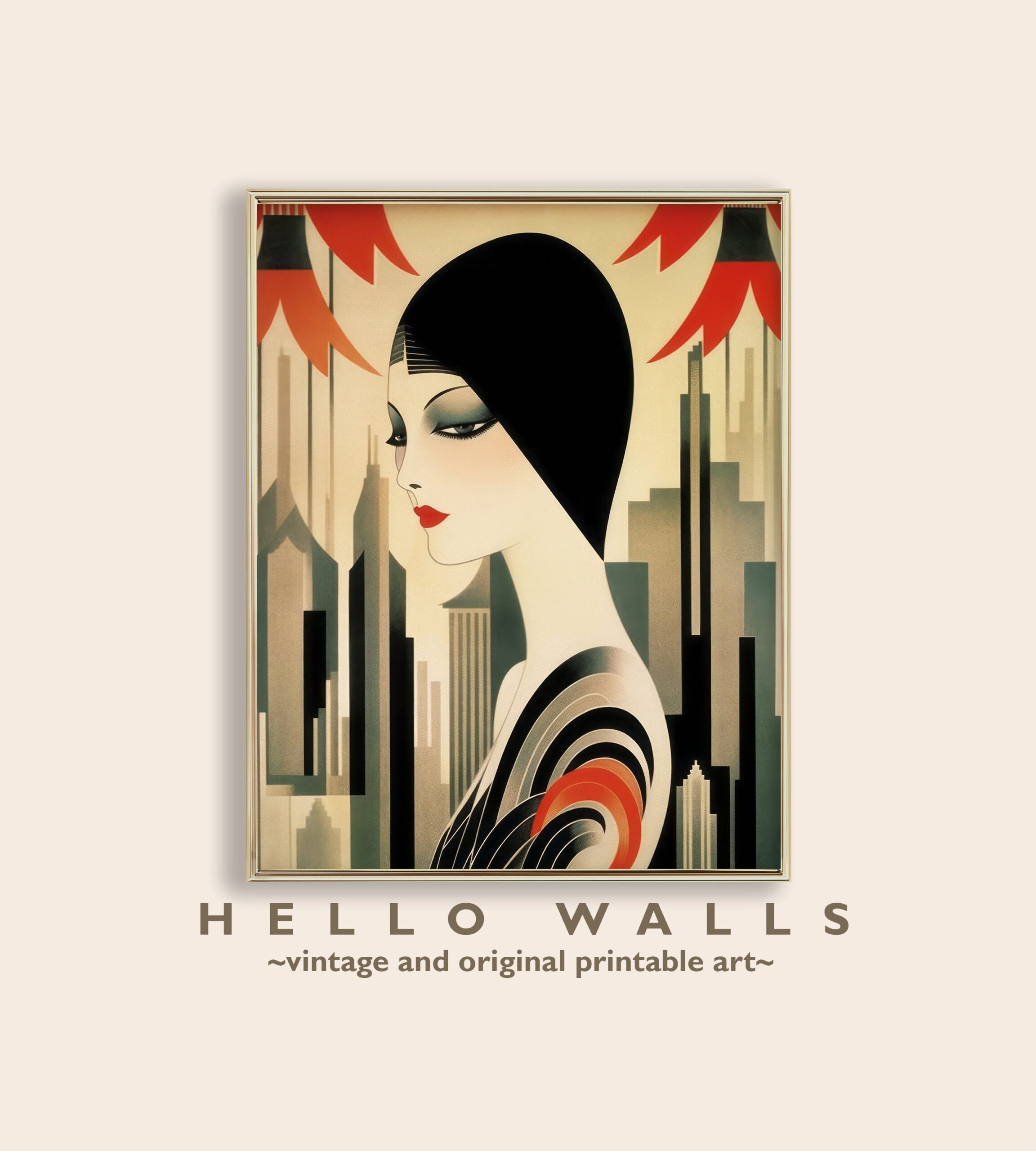 Art Deco Poster PRINTABLE DIGITAL DOWNLOAD 1920s Wall Art Print 