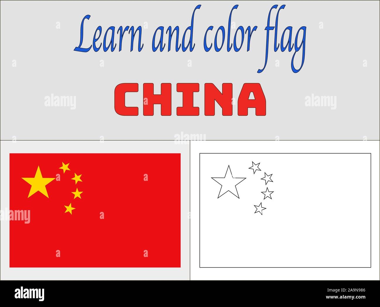 Asian China National Flag Coloring Book Pages For Education And Learning Original Colors Proportion Vector Illustration Countries Set Stock Vector Image U0026 Art Alamy