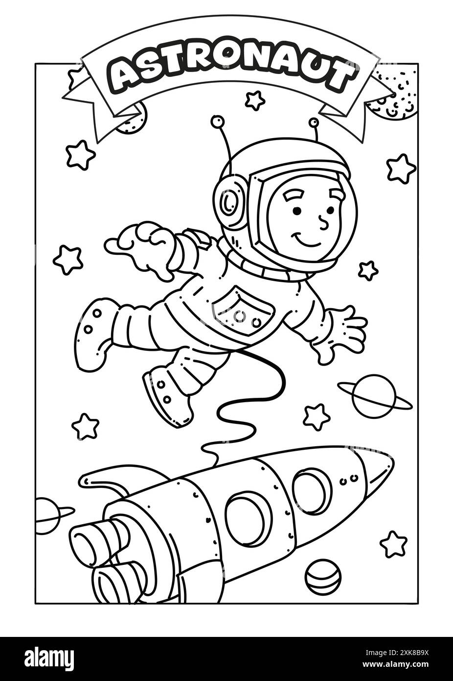 Astronaut Coloring Page Printable Hi res Stock Photography And Images Alamy