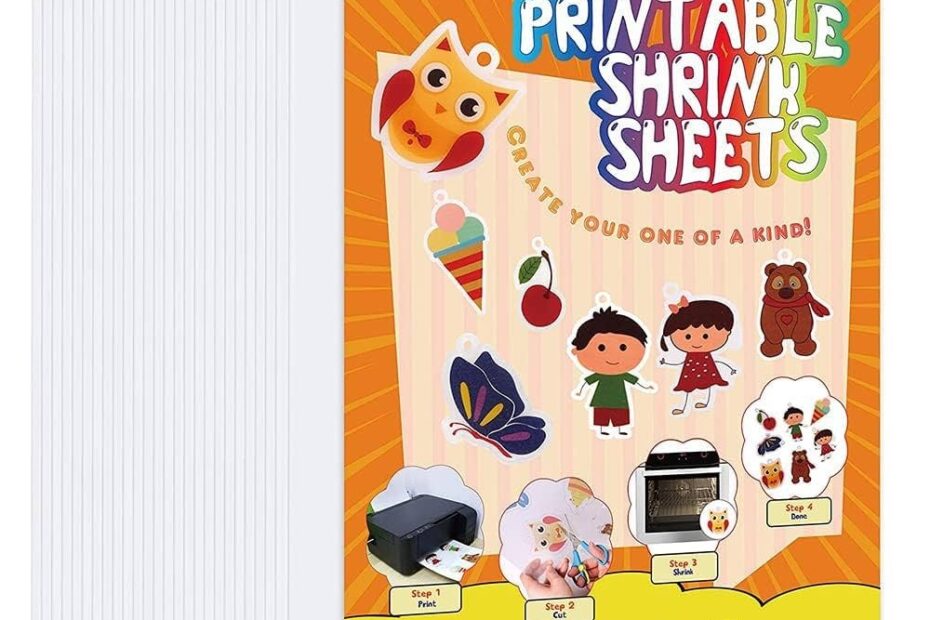 Auihiay 25 Sheets White Printable Shrink Plastic Sheets Shrink Films Papers For Inkjet Printer Kids DIY Crafts And Mothers Day Gifts Easter Ornament
