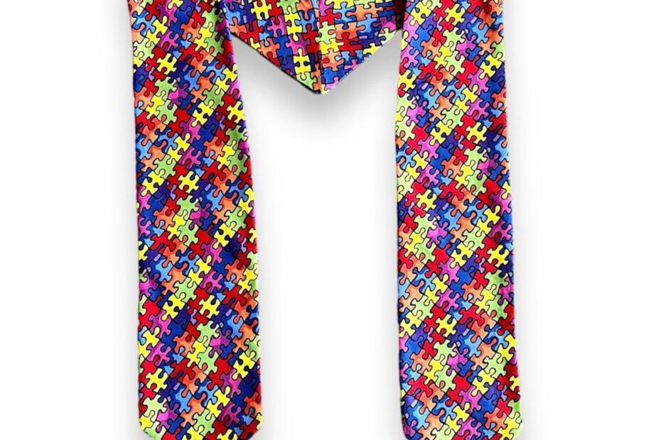 Autism Awareness V Stole Scarf Autism Spectrum Stole Scarf Puzzle Pieces V Stole Graduation Scarf Adults And Teens V Stole Scarf Etsy