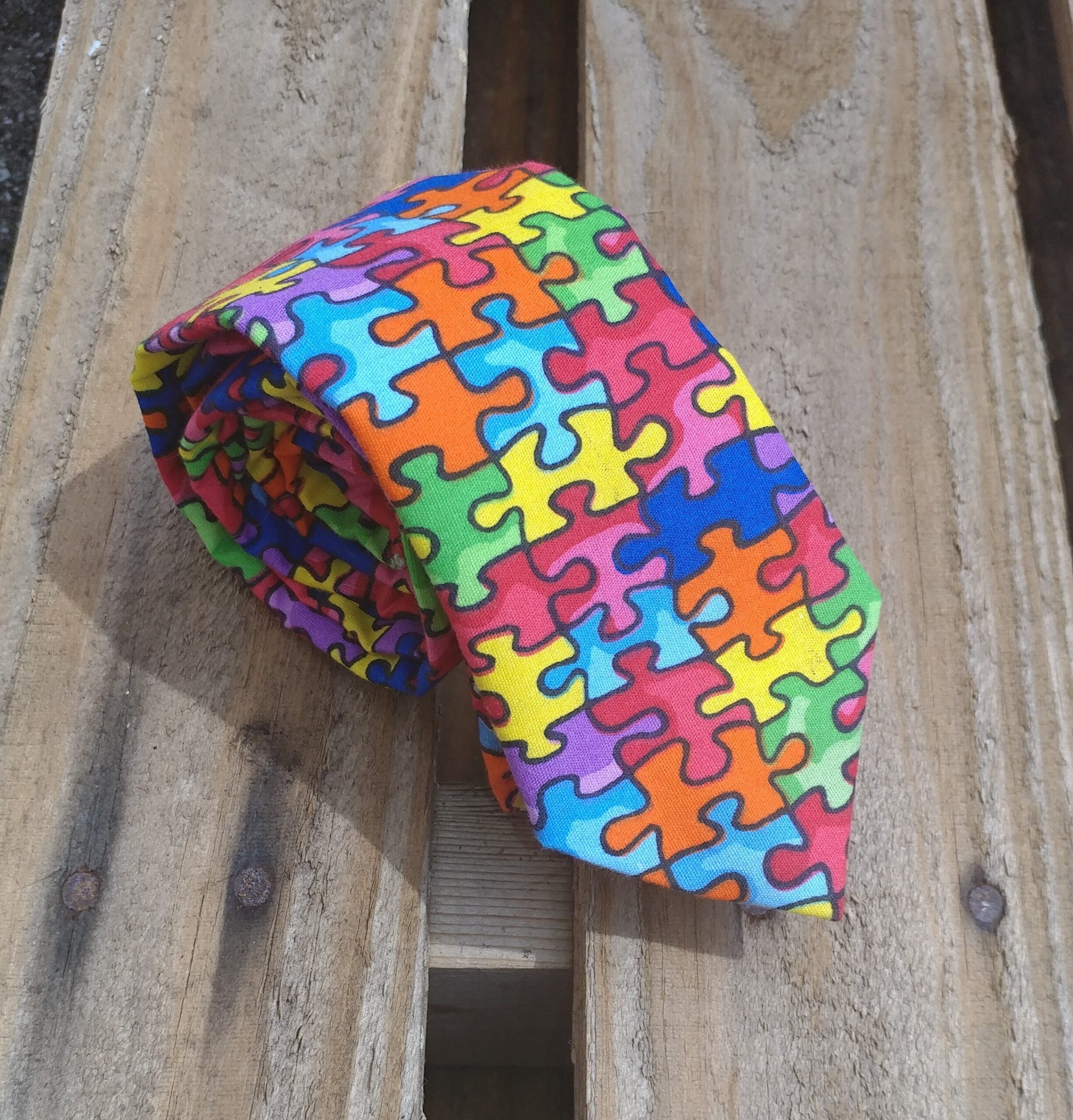 Autism Necktie Rainbow Necktie Puzzle Piece Necktie Games Necktie Etsy