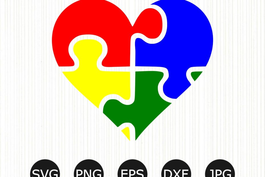 Autism Puzzle Piece Heart SVG Autism Awareness SVG Autism Shirt Cut File Puzzle Piece Cricut Cameo Silhouette Vinyl Template Etsy