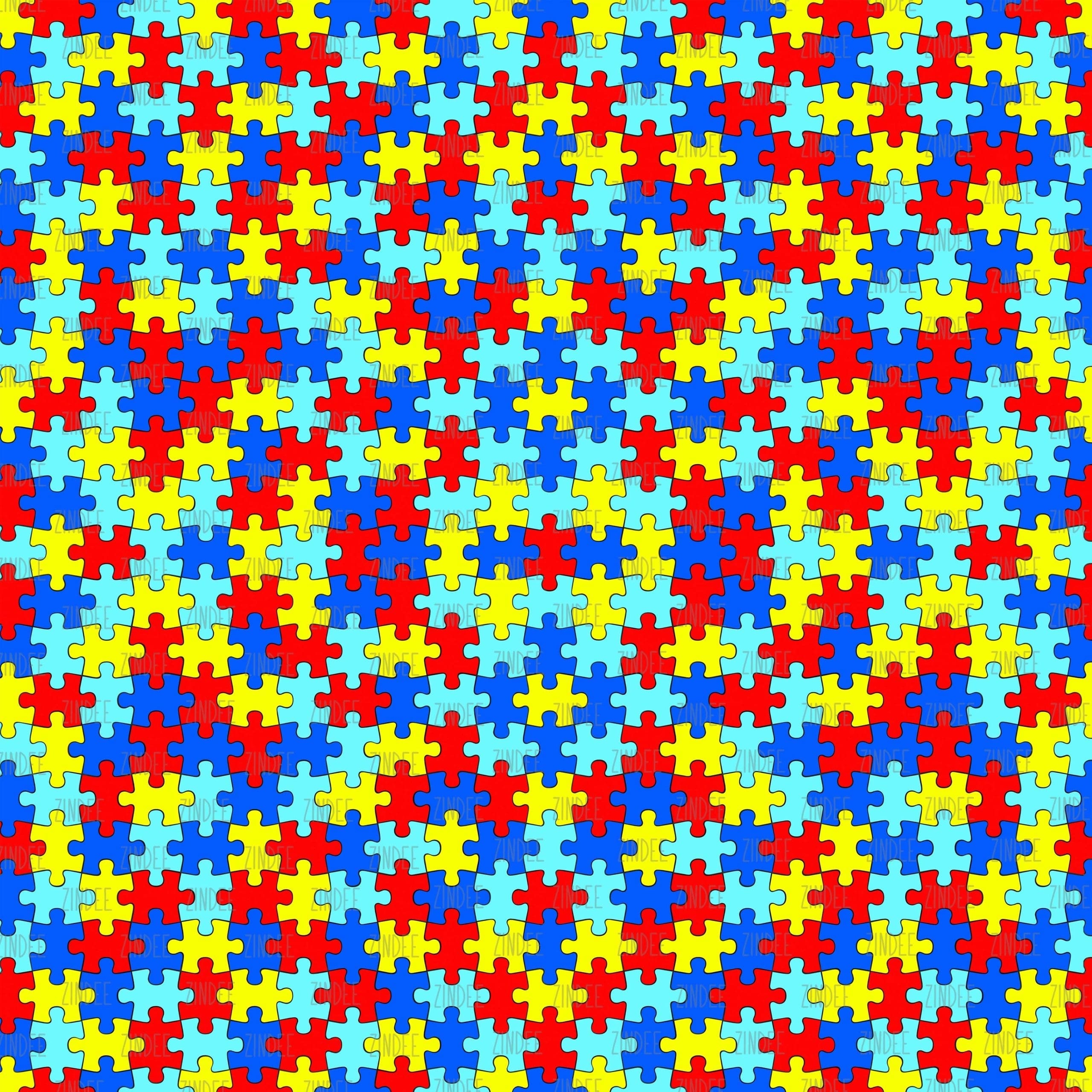 Autism Puzzle Piece Seamless Sublimation Sheet 