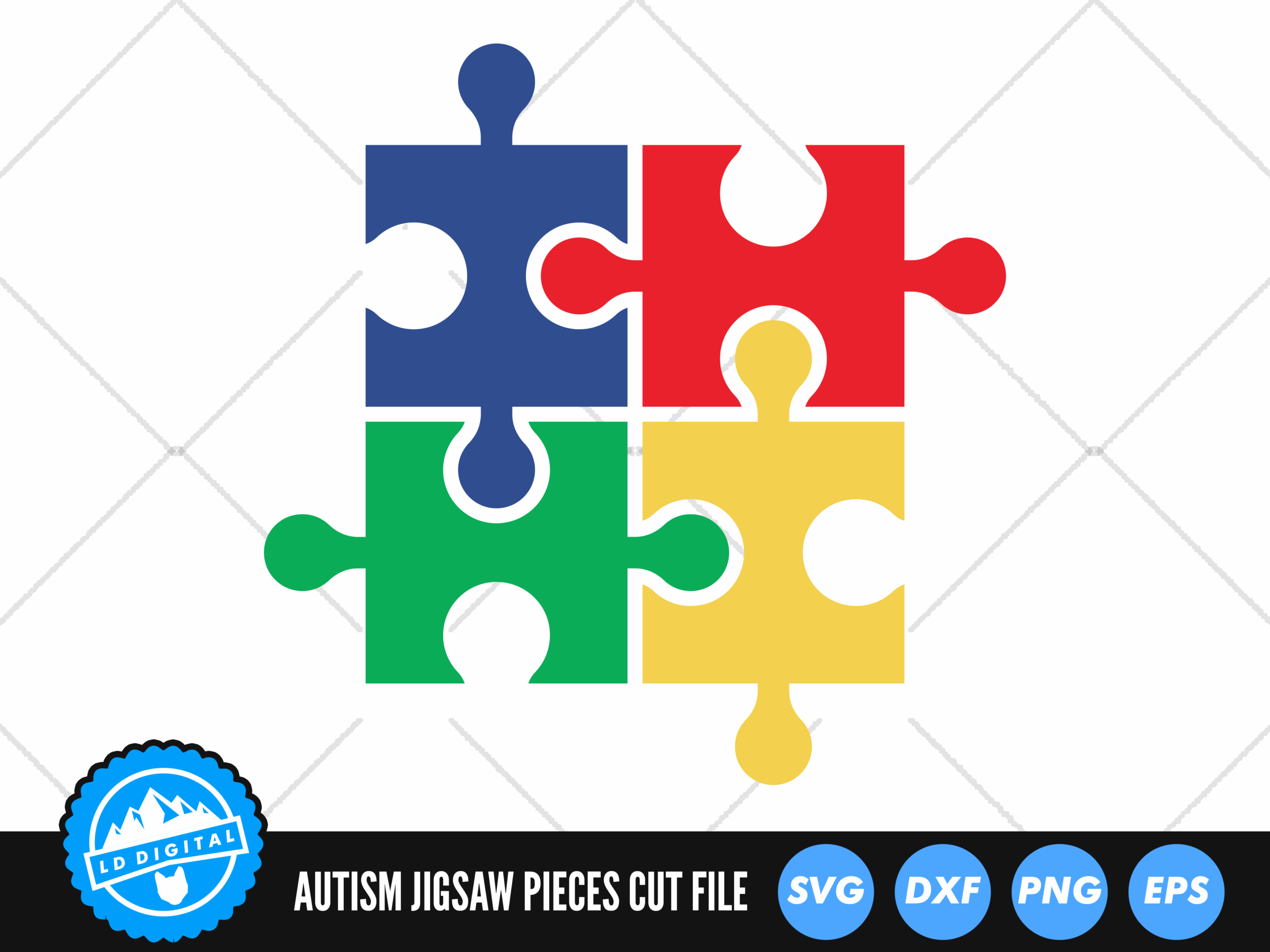 Autism Puzzle Pieces SVG Autism Awareness Cut File By LD Digital TheHungryJPEG