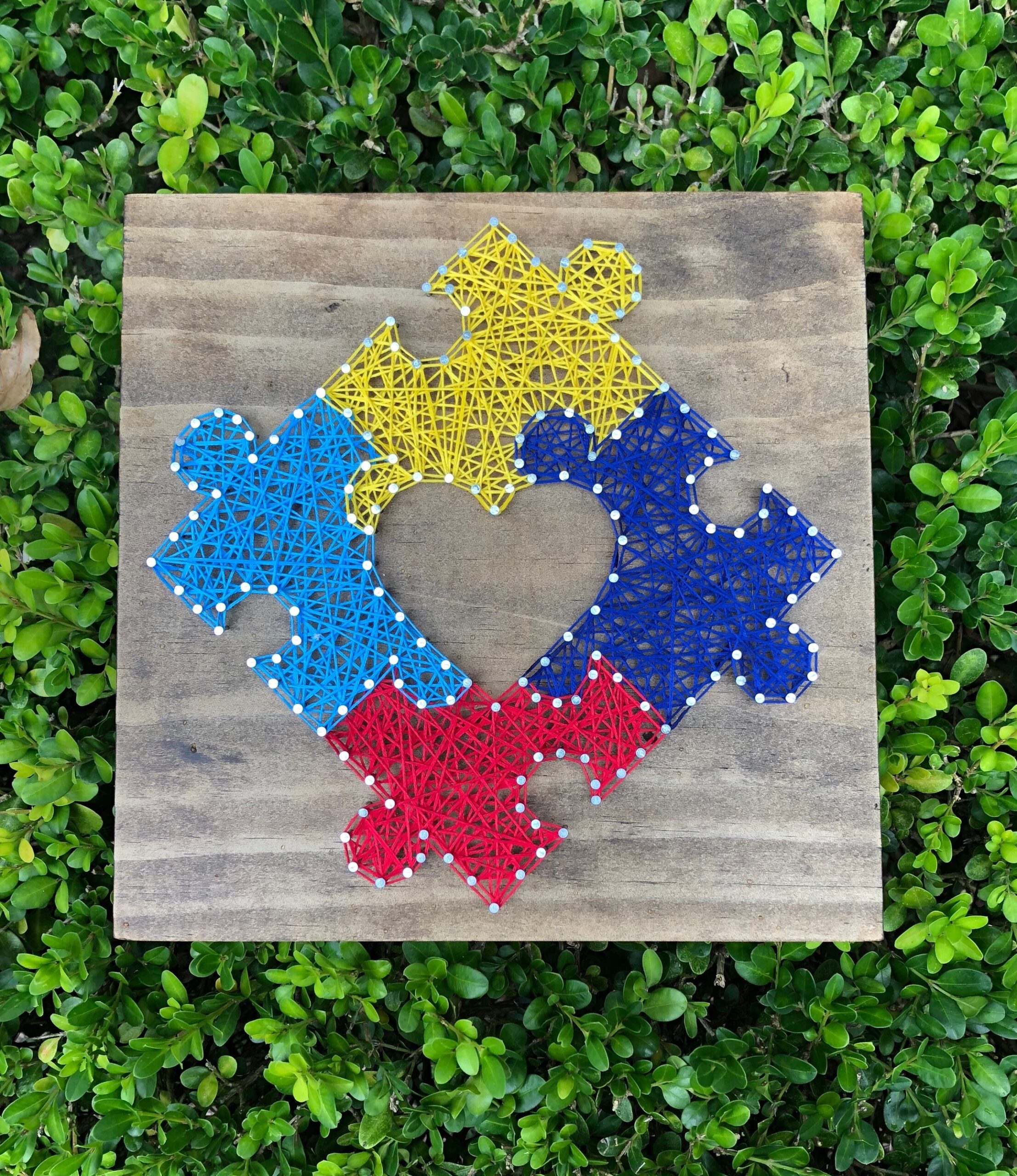 Autism Puzzle String Art Sign Sign Autism Sign Heart Sign Puzzle Sign Autism Awareness Fight Autism Sign Etsy