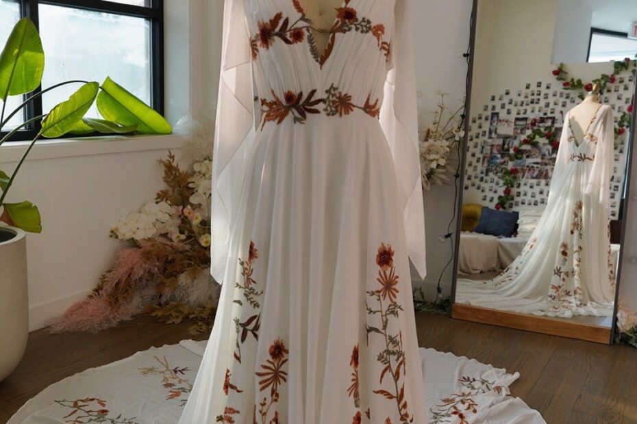 Autumn 2 0 Fall Wedding Dress Autumn Foliage A Line Flowy