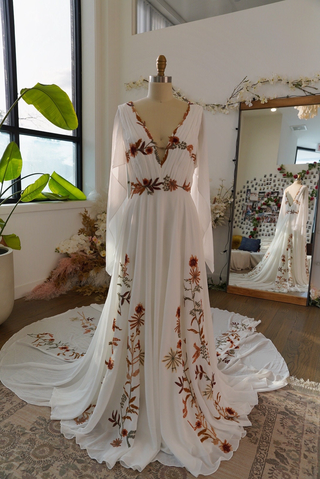 Autumn 2 0 Fall Wedding Dress Autumn Foliage A Line Flowy 