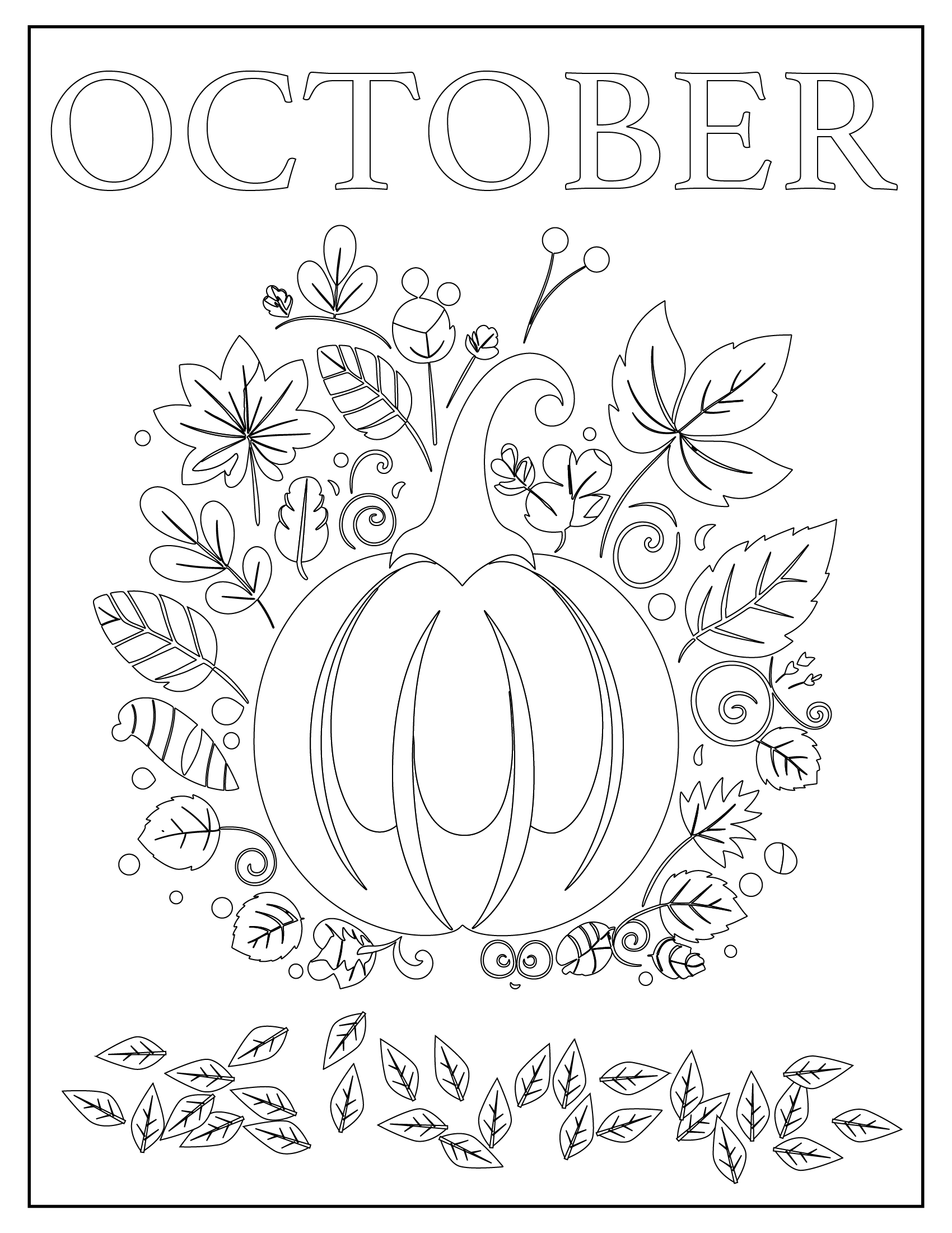 Autumn November Coloring Sheets Fall Pumpkin Coloring Pages